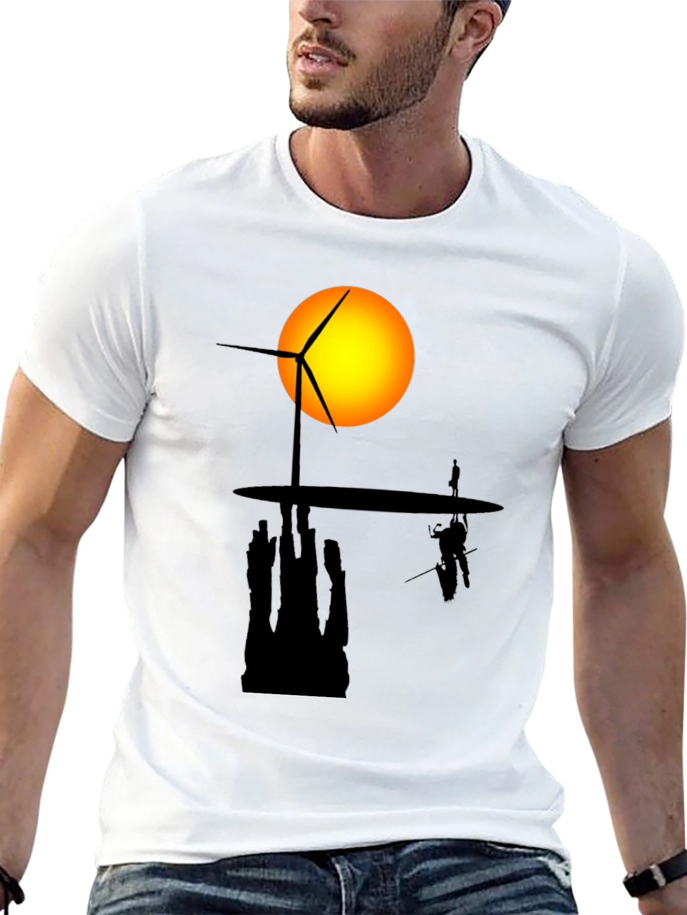 Silhouette Windmill Tee - Modern Graphic Print