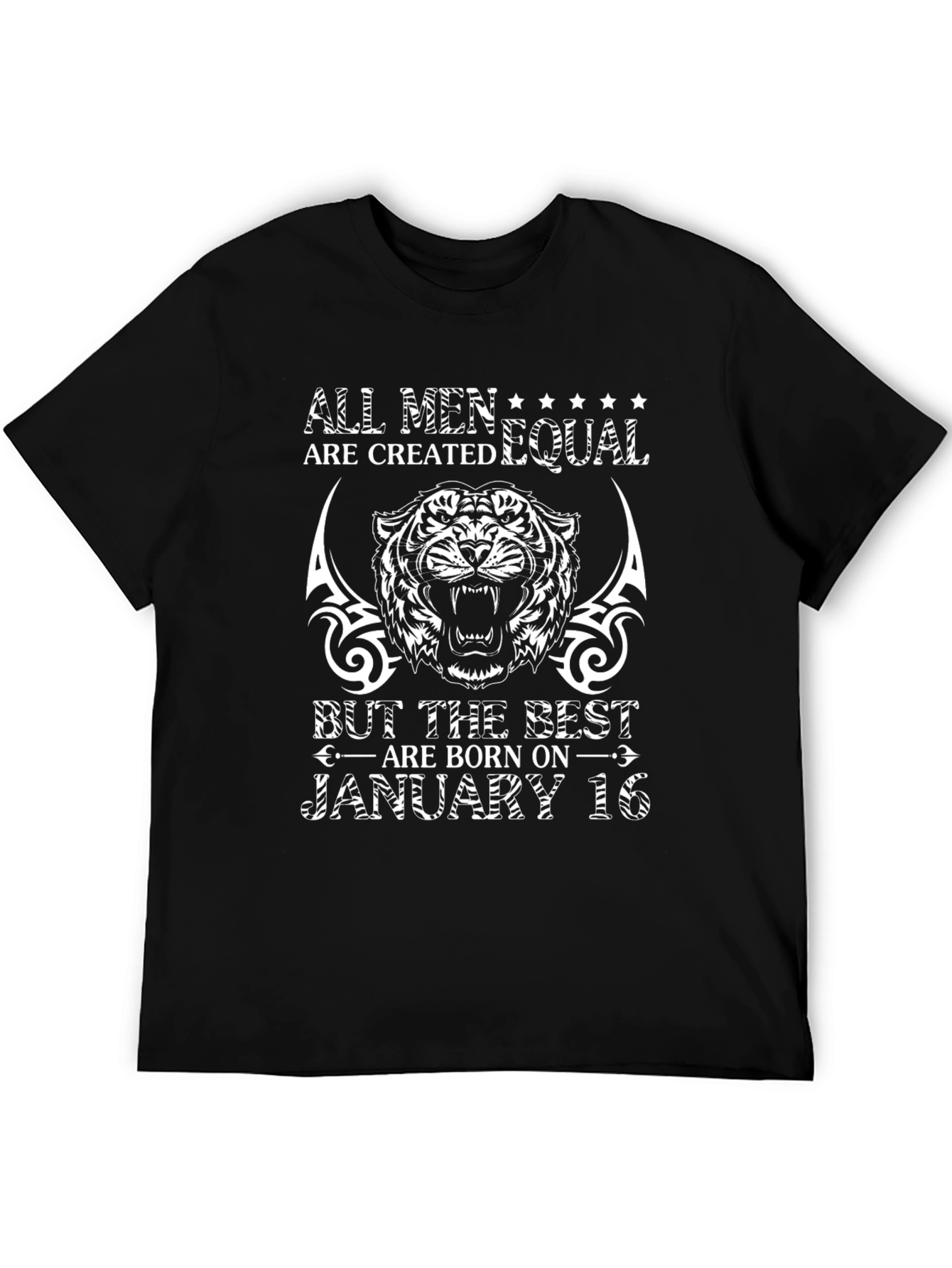 January 16th Birthday Tiger Graphic T-Shirt