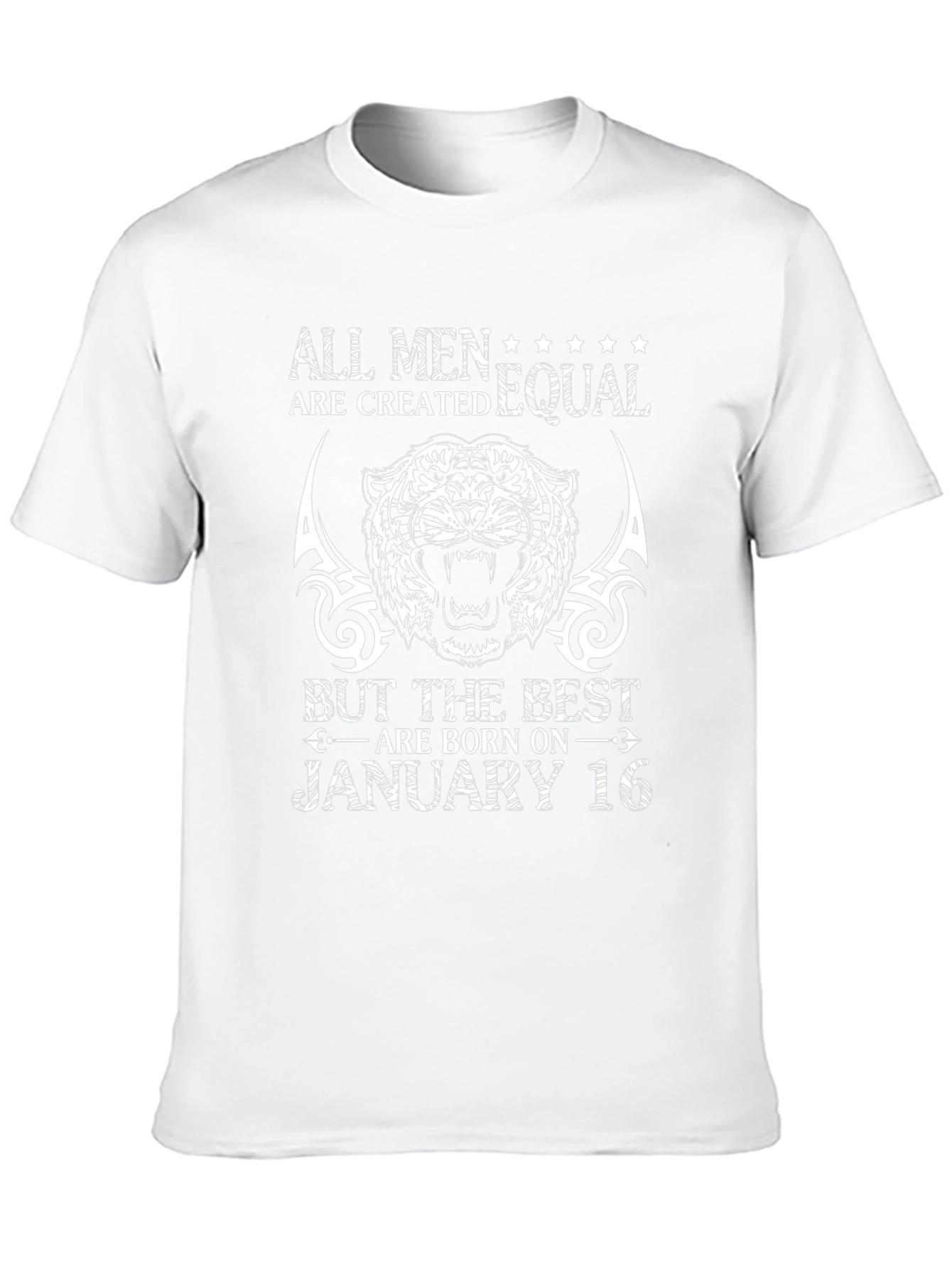 January 16th Birthday Tiger Graphic T-Shirt