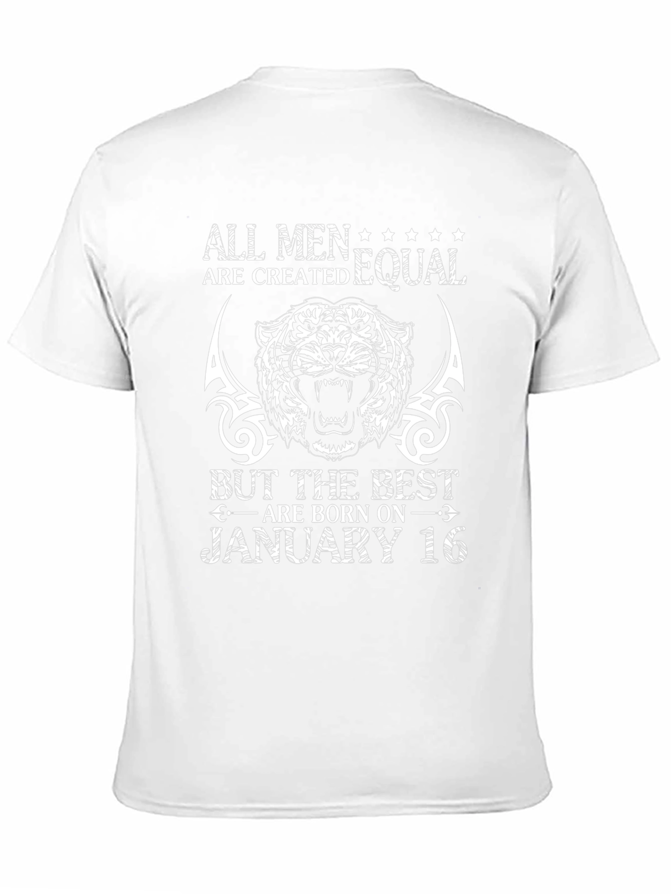 January 16th Birthday Tiger Graphic T-Shirt