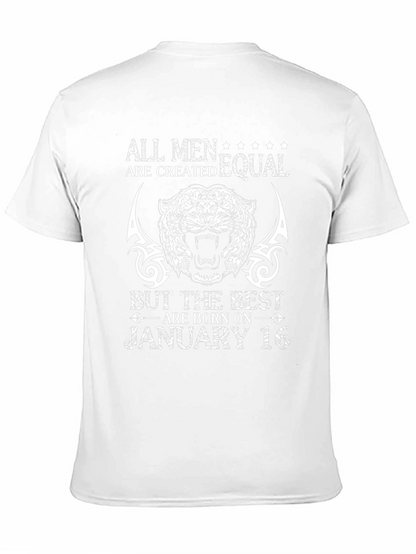 January 16th Birthday Tiger Graphic T-Shirt