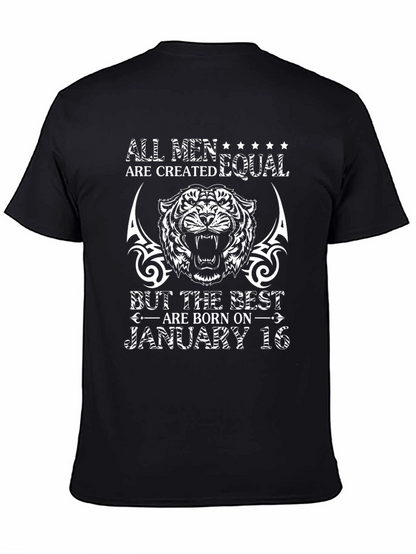 January 16th Birthday Tiger Graphic T-Shirt