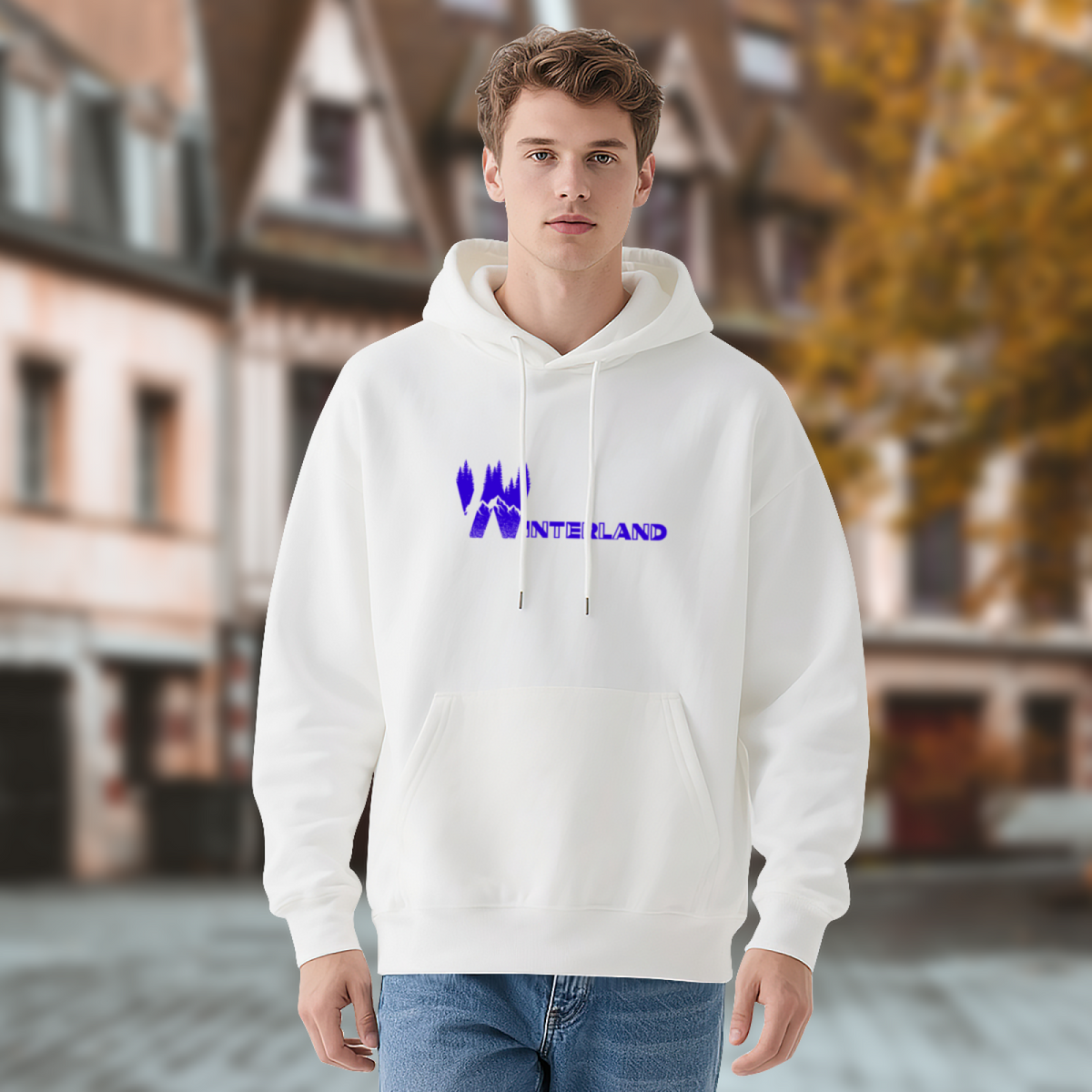 Wonderland Forest Tree Graphic White Hoodie