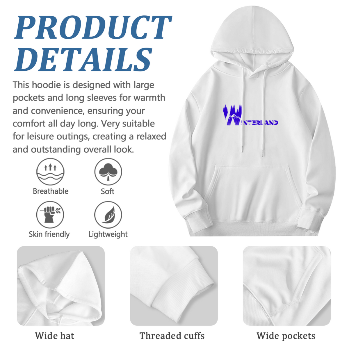 Wonderland Forest Tree Graphic White Hoodie