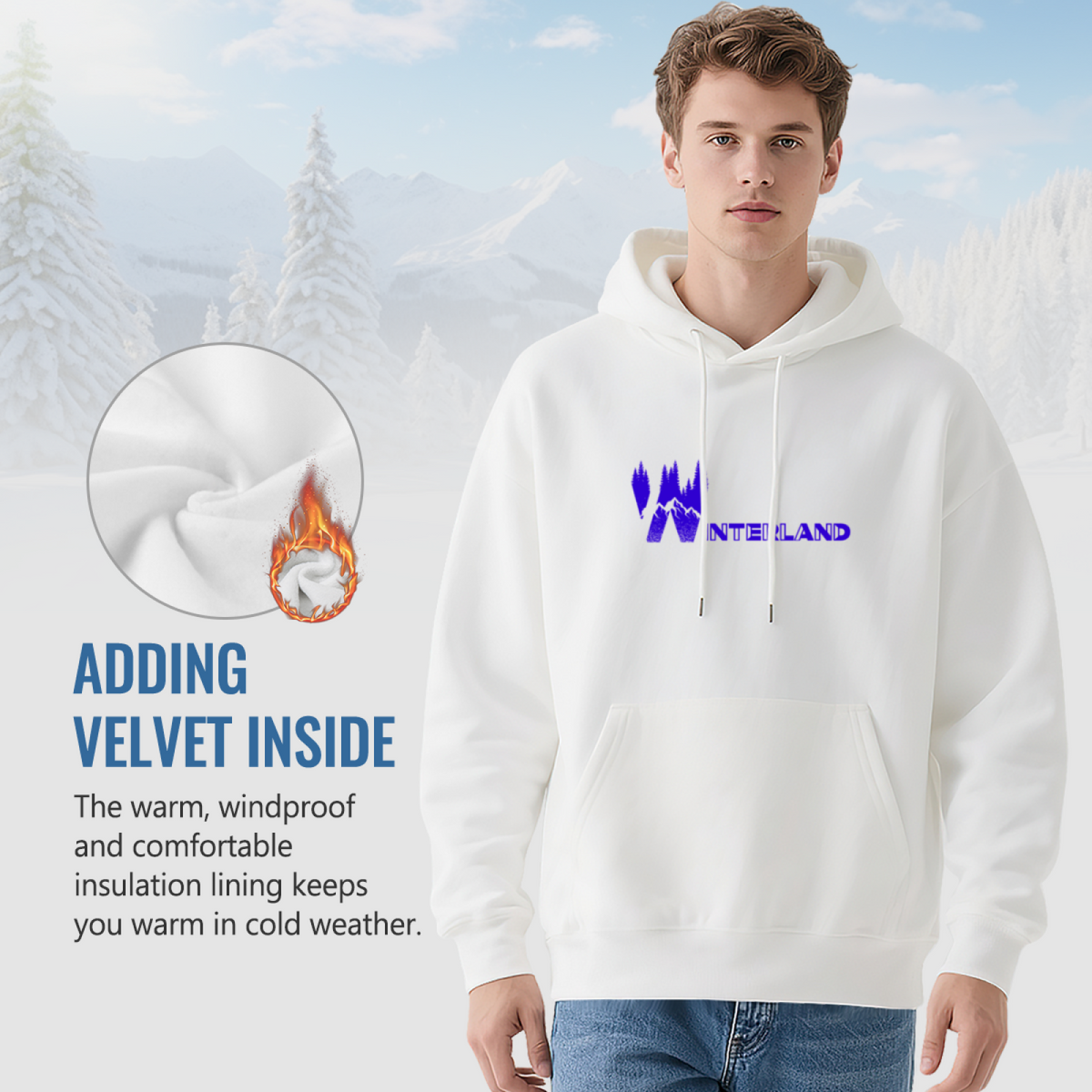 Wonderland Forest Tree Graphic White Hoodie
