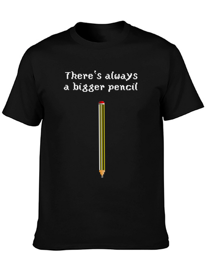 Bigger Pencil Graphic Tee - Classic Black Cotton T-Shirt