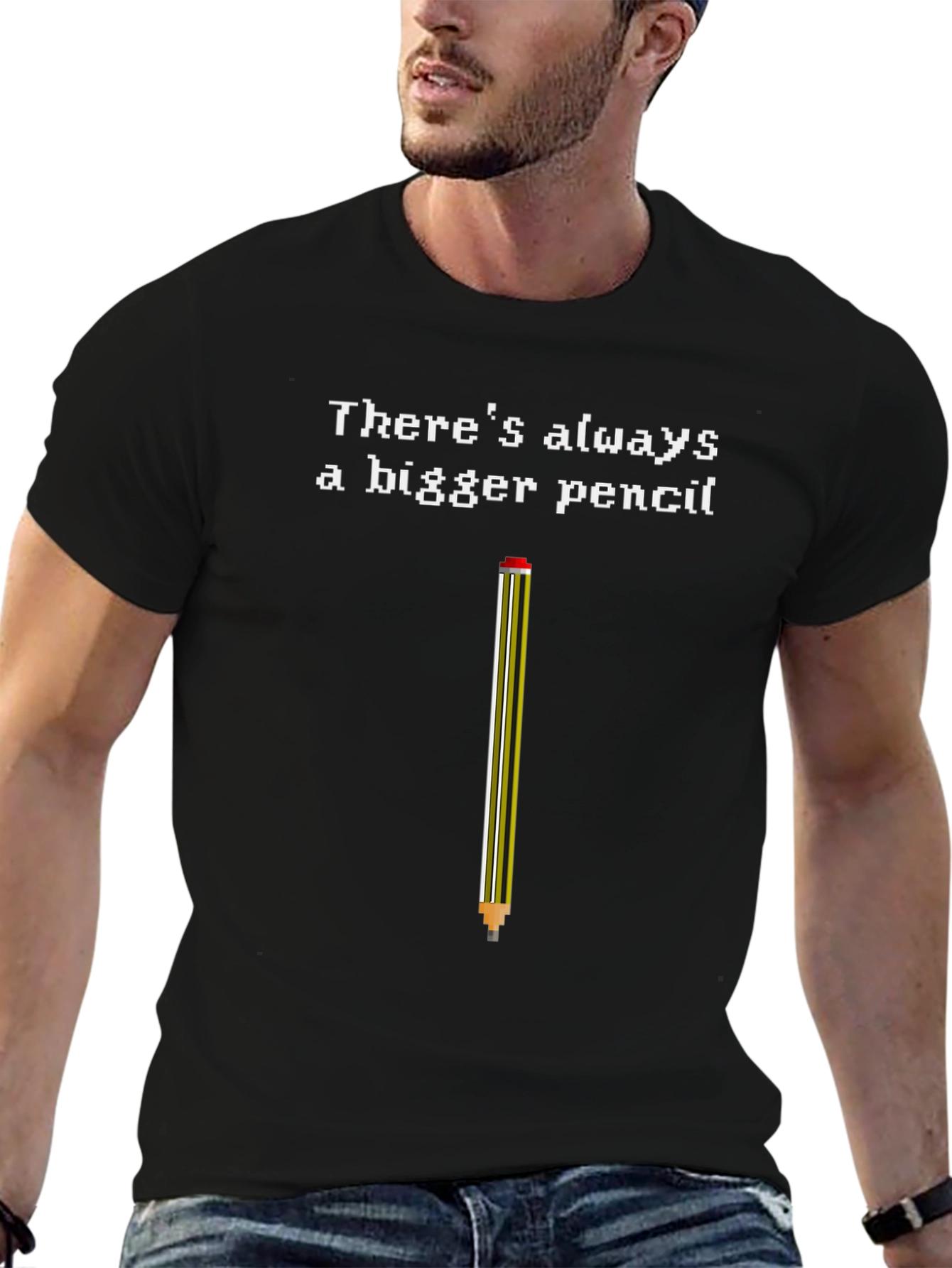 Bigger Pencil Graphic Tee - Classic Black Cotton T-Shirt
