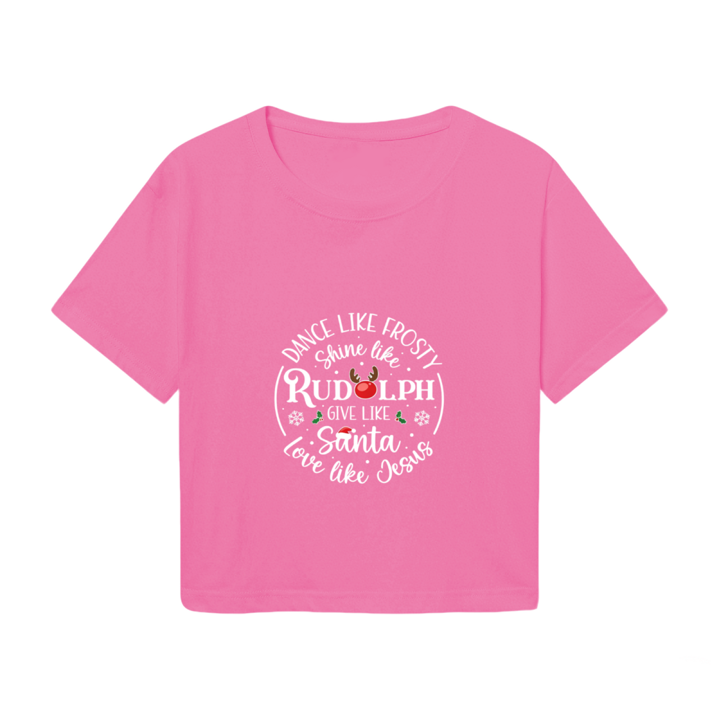 Dance Like Frosty Shine Like Rudolph Christmas Crop Top