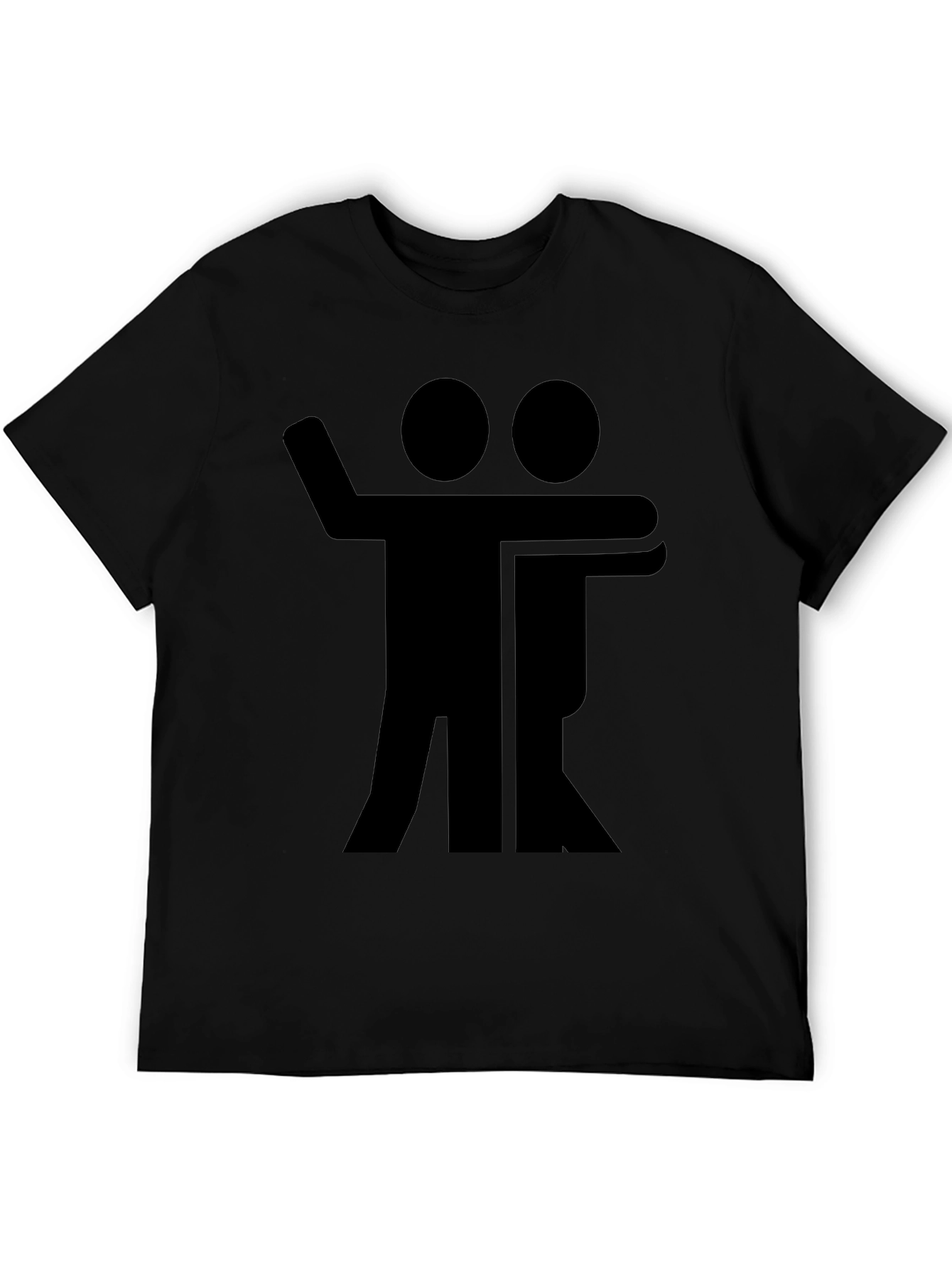 Black Graphic Tee - Hugging Figures Design
