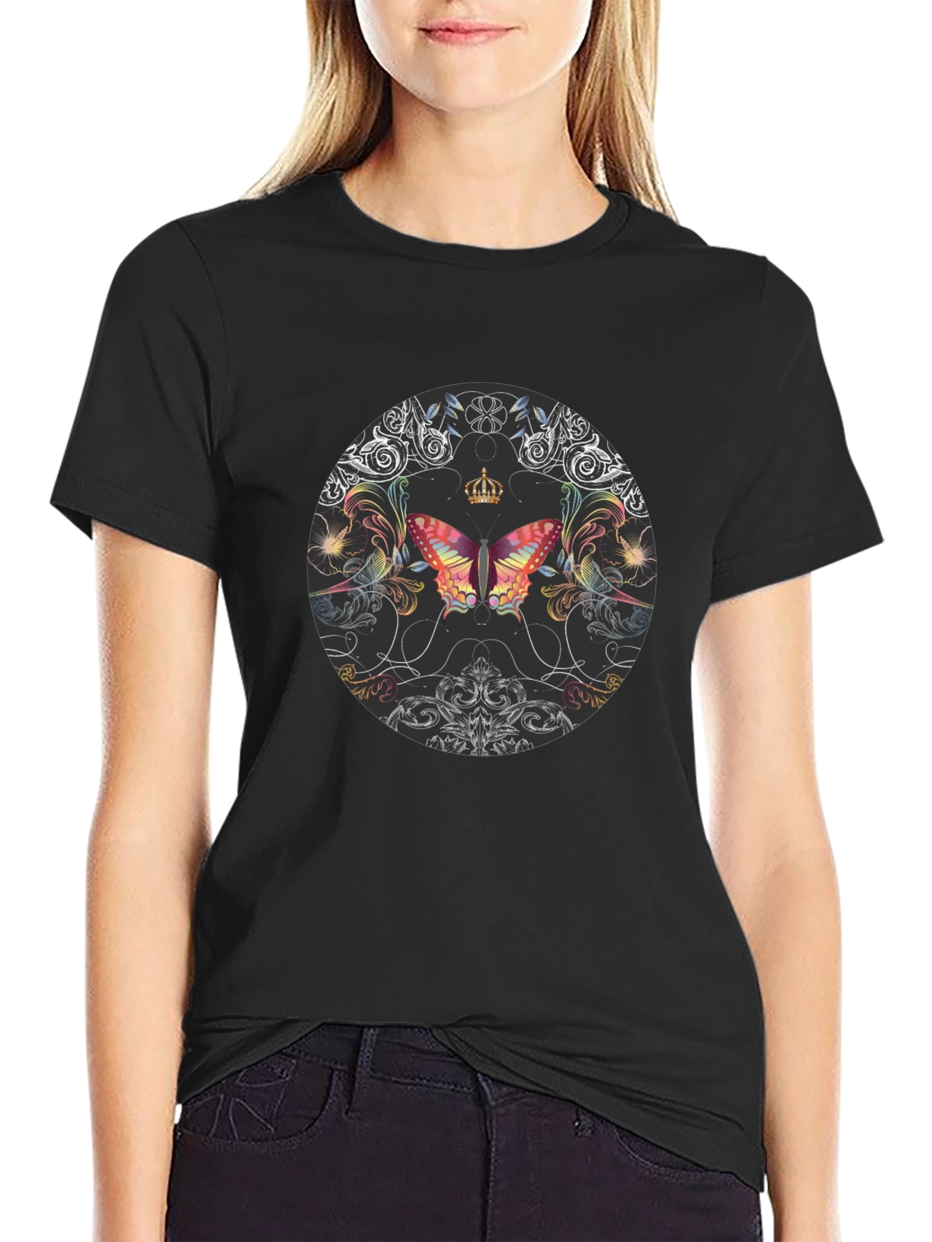 Butterfly Crown Black T-Shirt