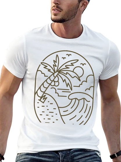 Coastal Palm Graphic T-Shirt - Black