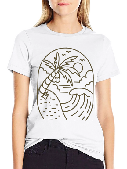 Coastal Palm Graphic T-Shirt - Black