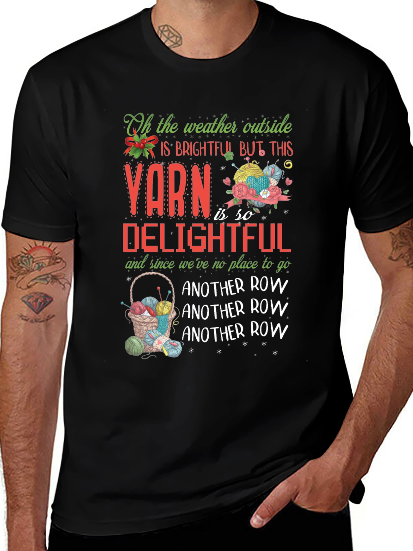 Yarn Delightful T-Shirt - Cozy Knit Holiday Design