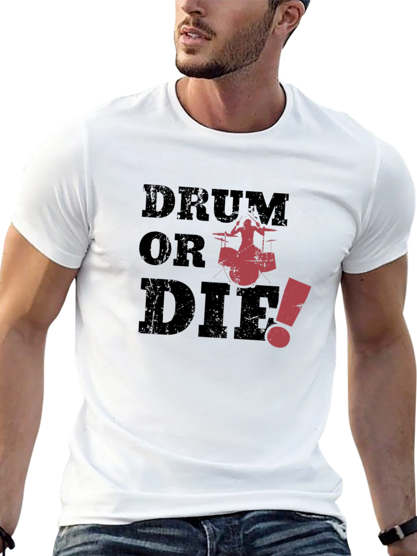 Drum or Die Black Graphic Tee