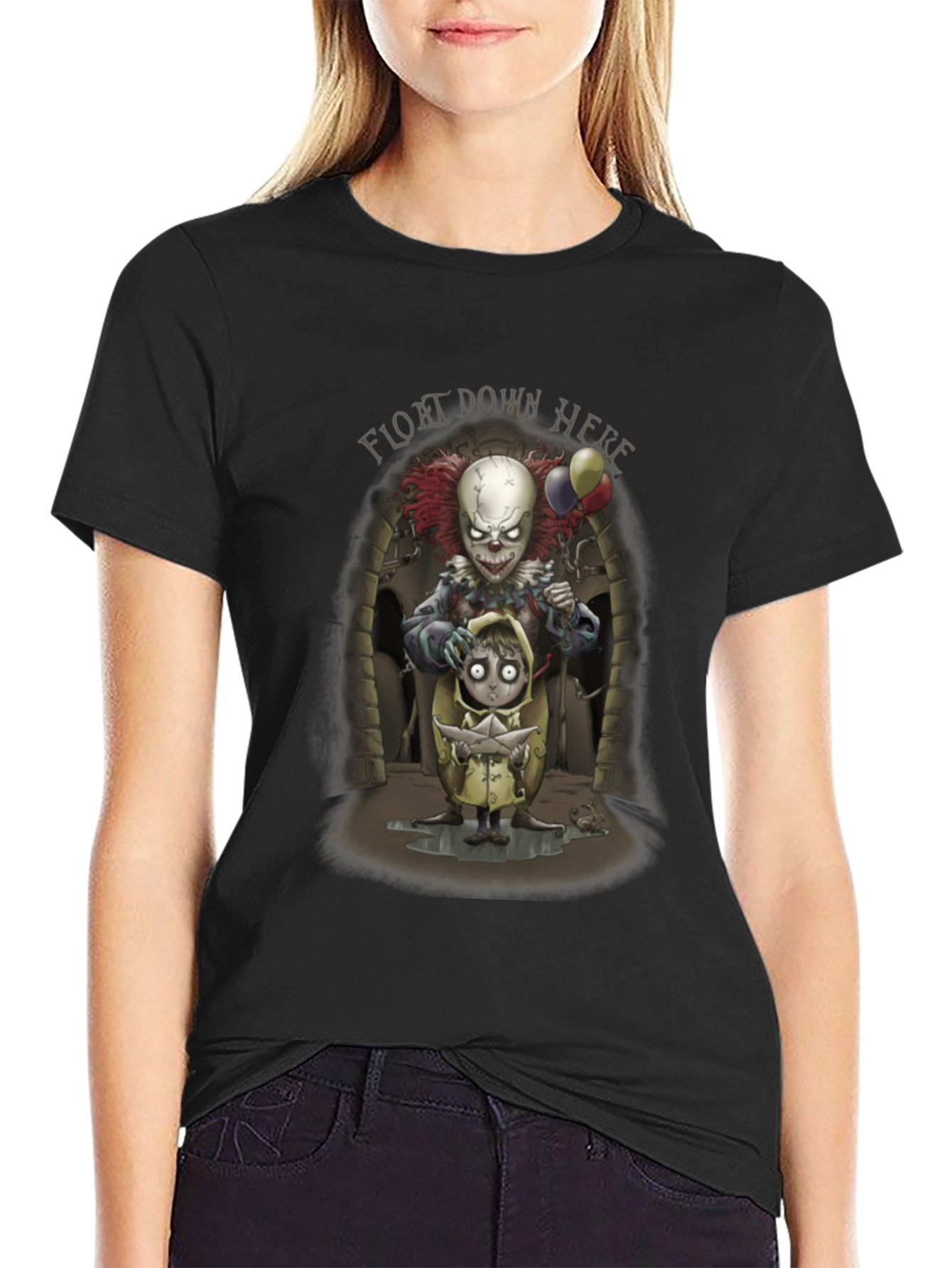 It Float Down Here Clown Graphic T-Shirt