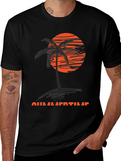 Summertime Palm Tree Graphic T-Shirt