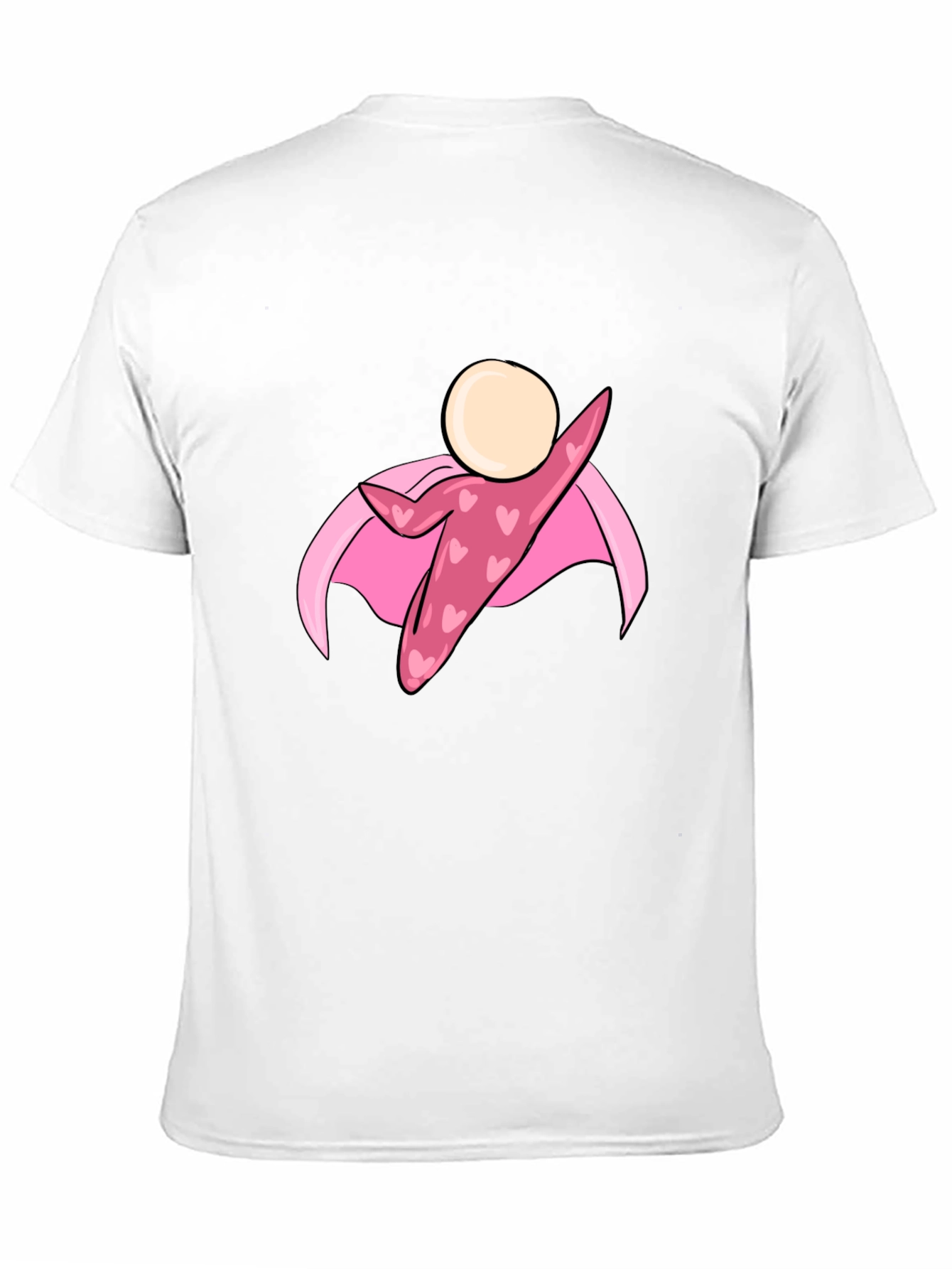 Black T-Shirt with Heart Superhero Graphic