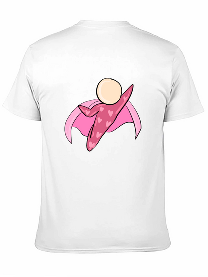 Black T-Shirt with Heart Superhero Graphic