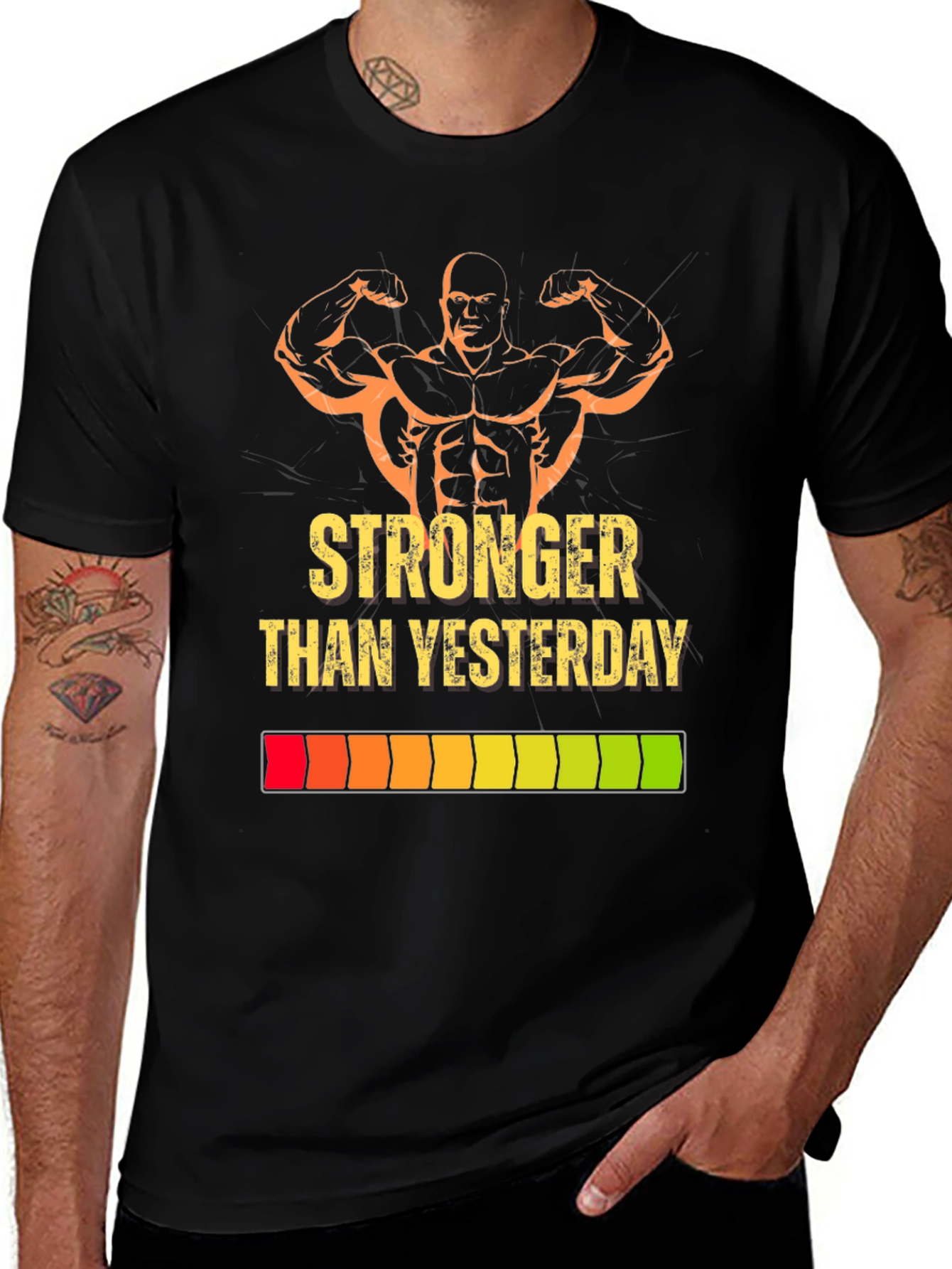 Stronger Than Yesterday Graphic Tee - Black
