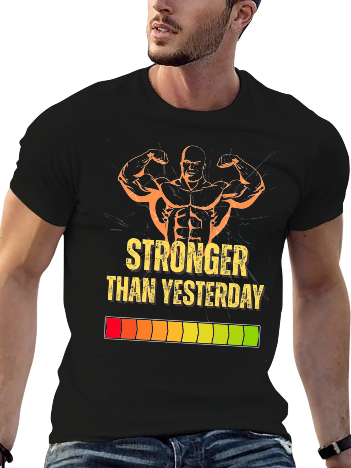 Stronger Than Yesterday Graphic Tee - Black