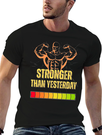 Stronger Than Yesterday Graphic Tee - Black