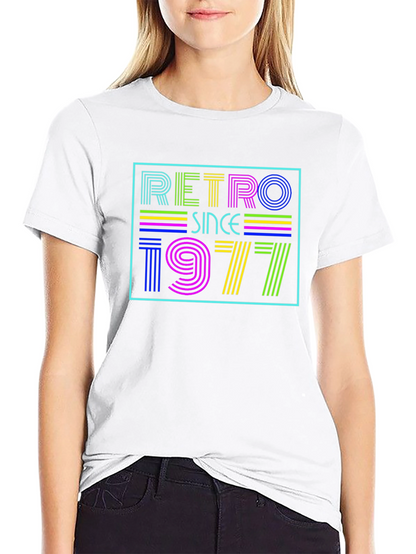 Retro Since 1977 Graphic Tee - Stylish Birthday Shirt