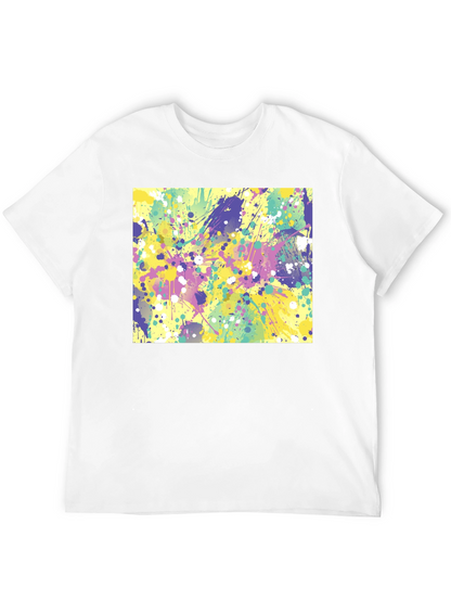Abstract Splatter Art Black T-Shirt