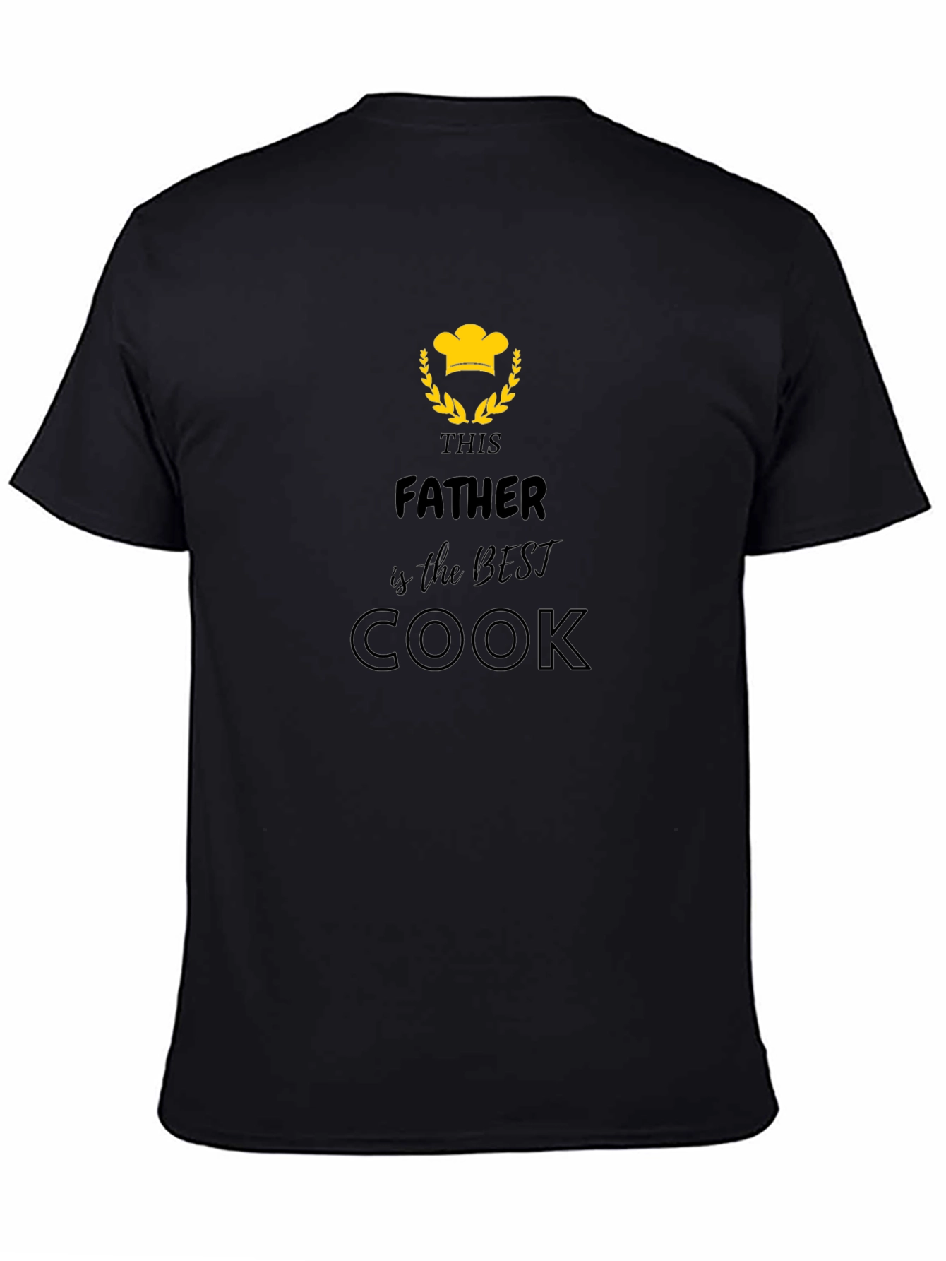 Best Father Cook T-Shirt - Black Graphic Tee