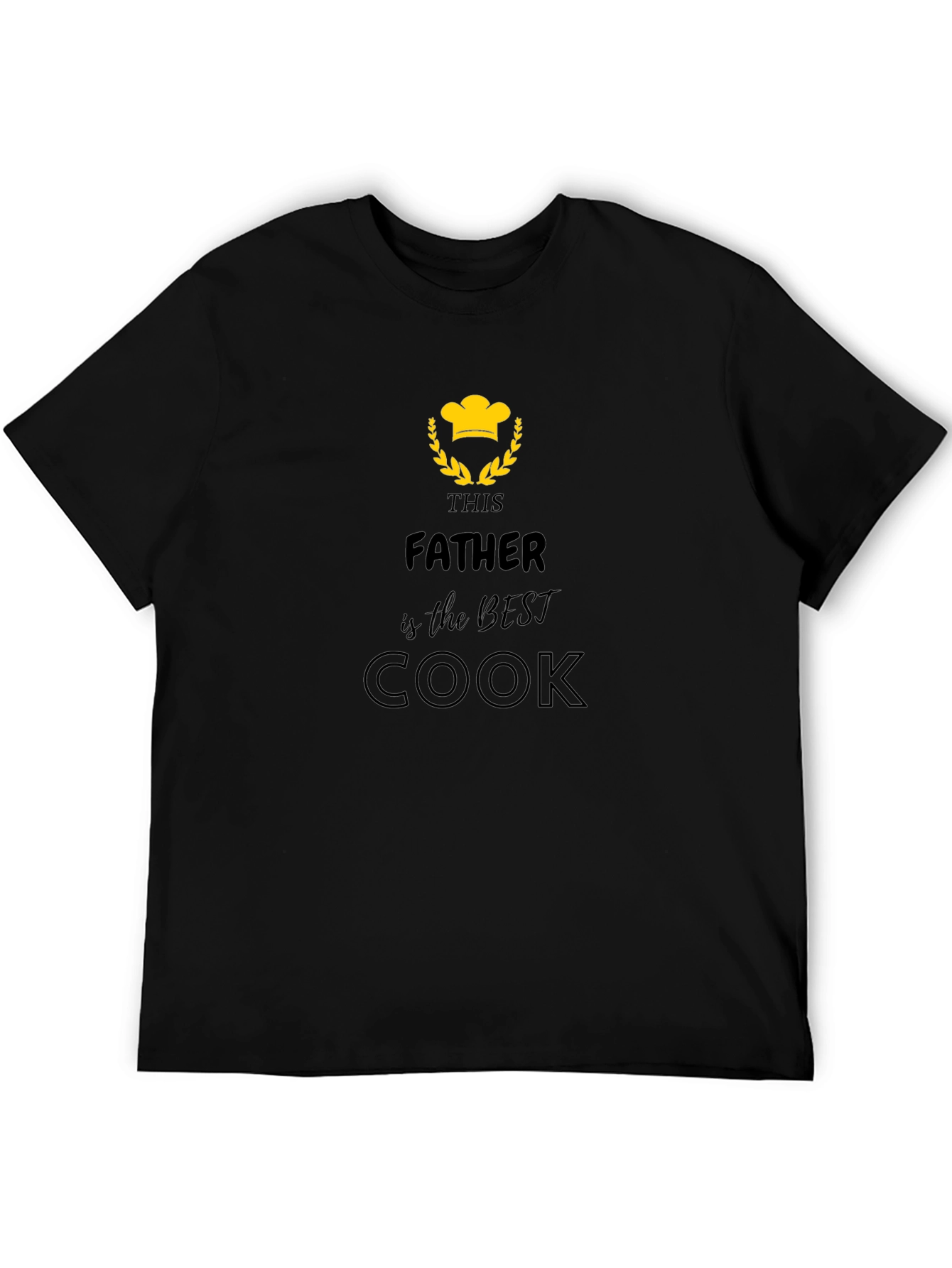 Best Father Cook T-Shirt - Black Graphic Tee
