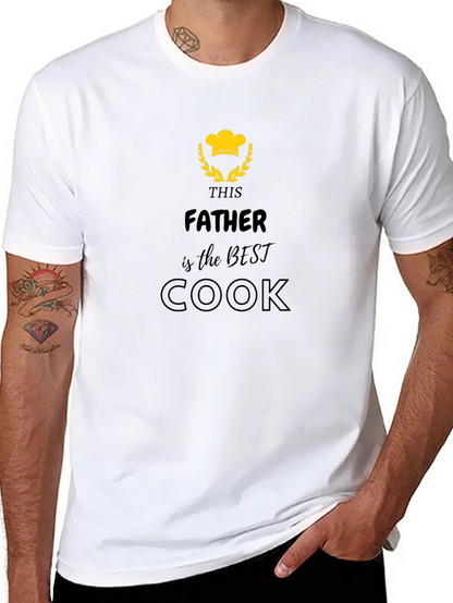 Best Father Cook T-Shirt - Black Graphic Tee
