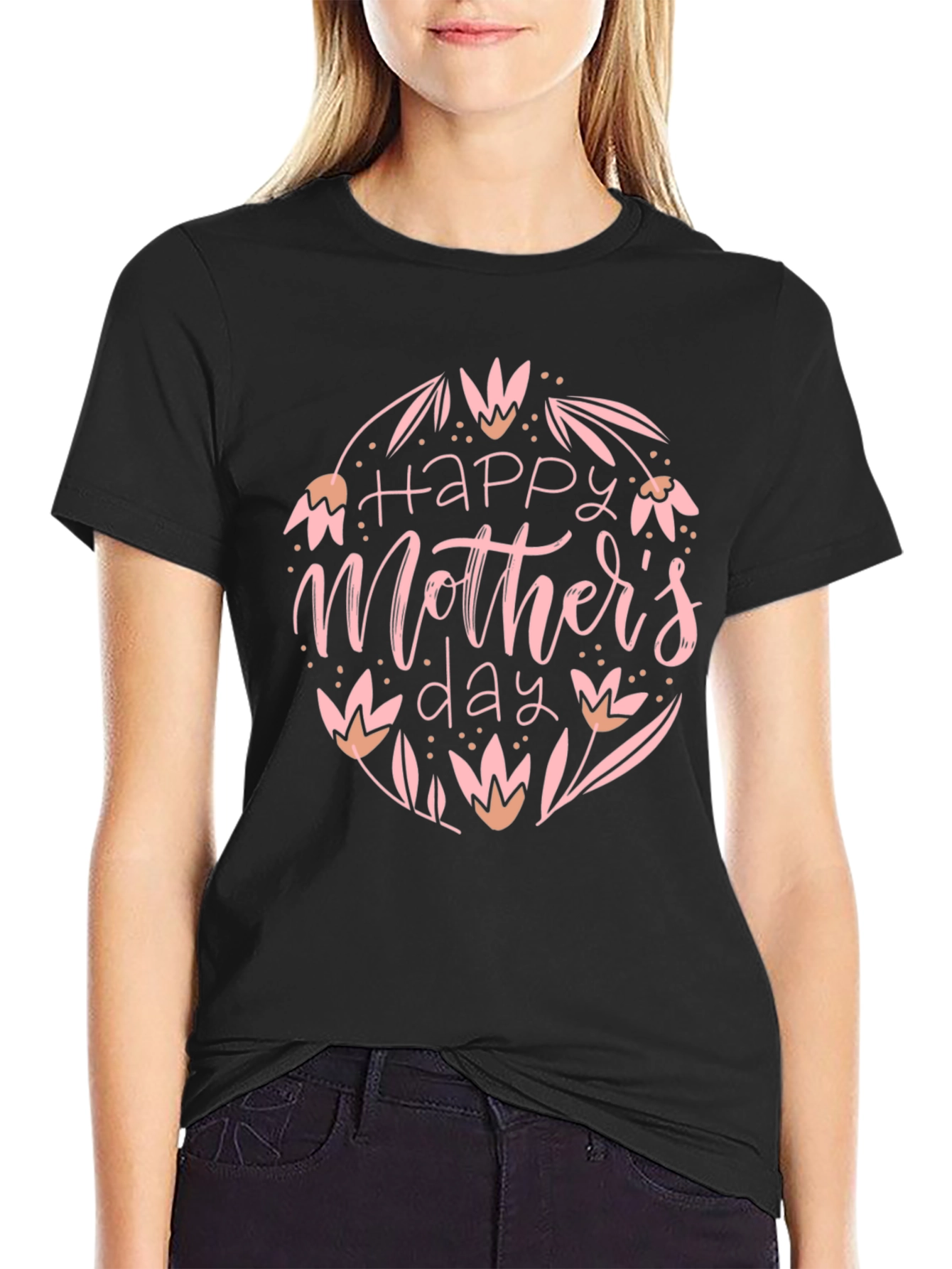 Happy Mothers Day T-Shirt - Floral Design
