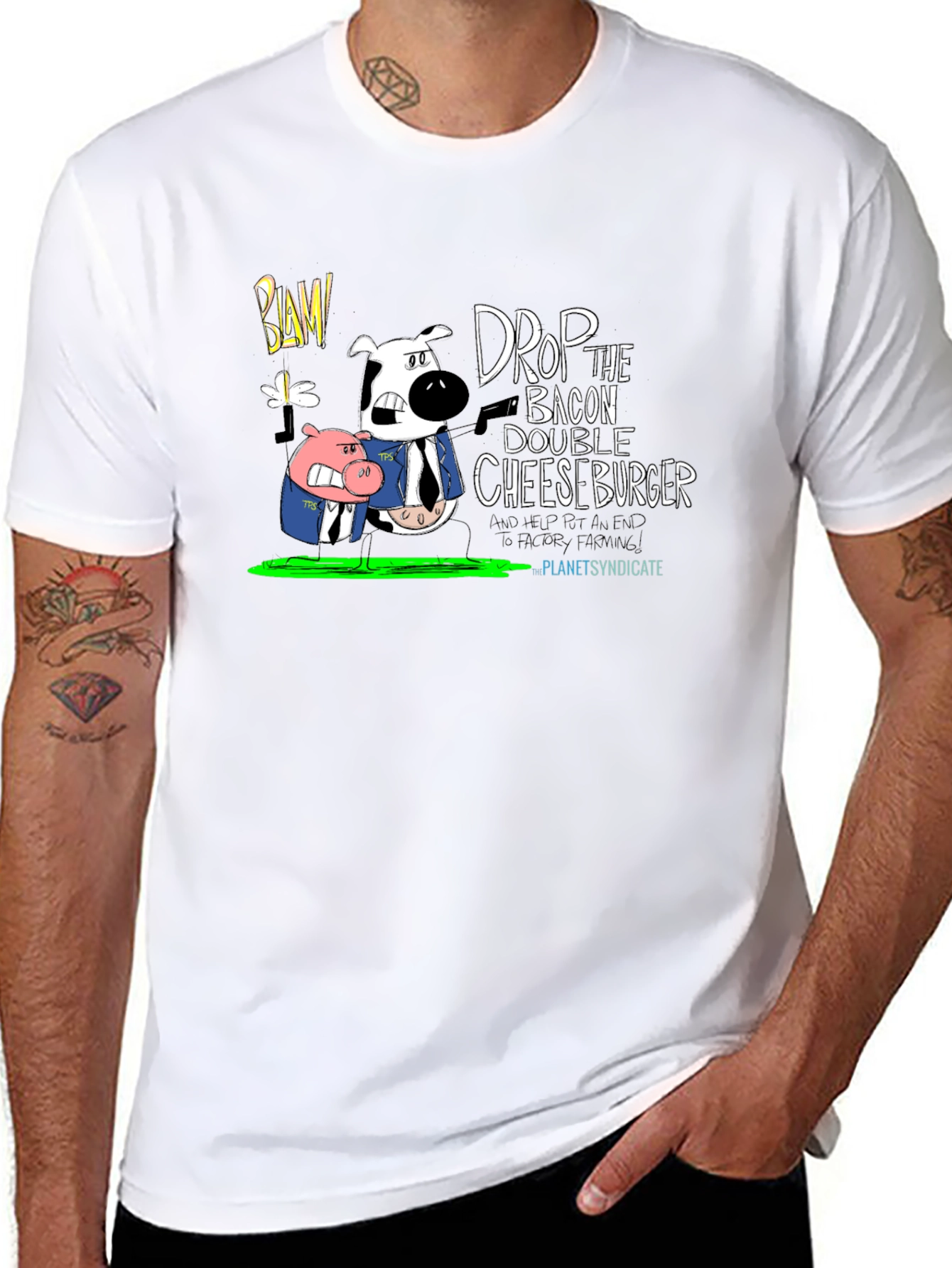 Drop the Bacon Cheeseburger Black T-Shirt