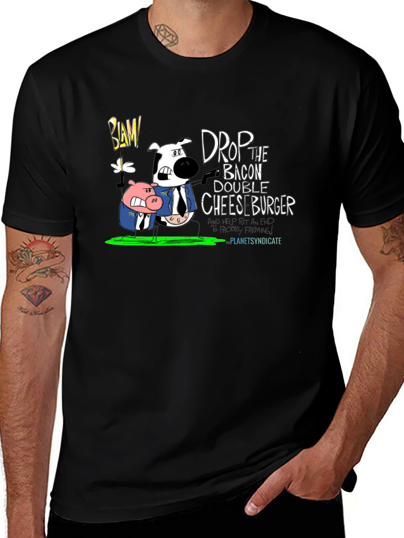 Drop the Bacon Cheeseburger Black T-Shirt
