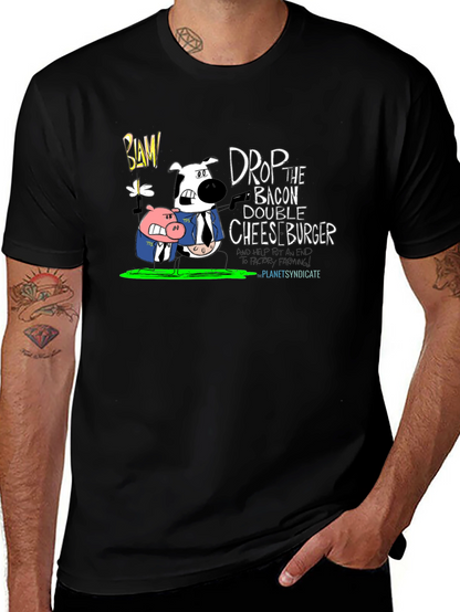 Drop the Bacon Cheeseburger Black T-Shirt