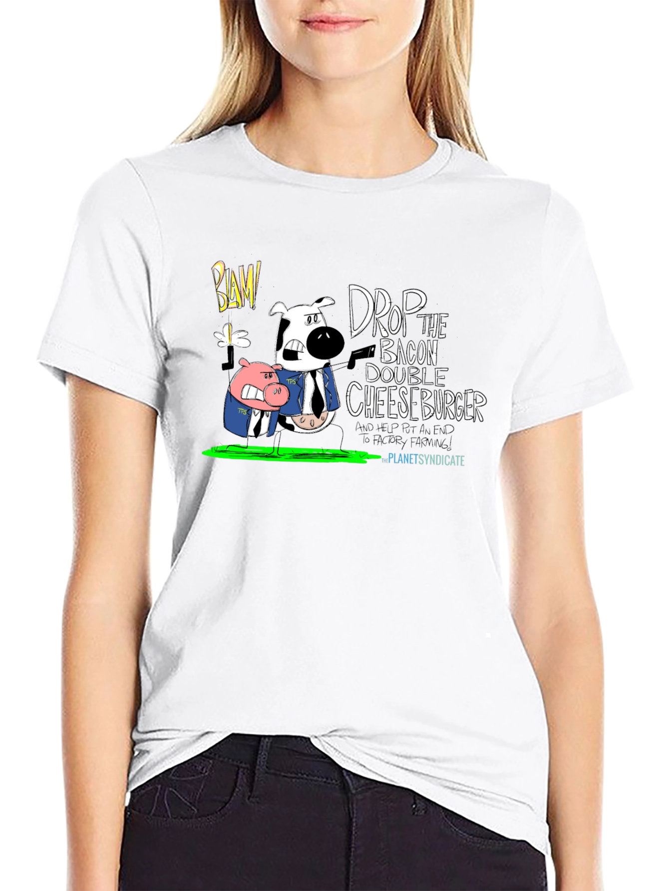 Drop the Bacon Cheeseburger Black T-Shirt