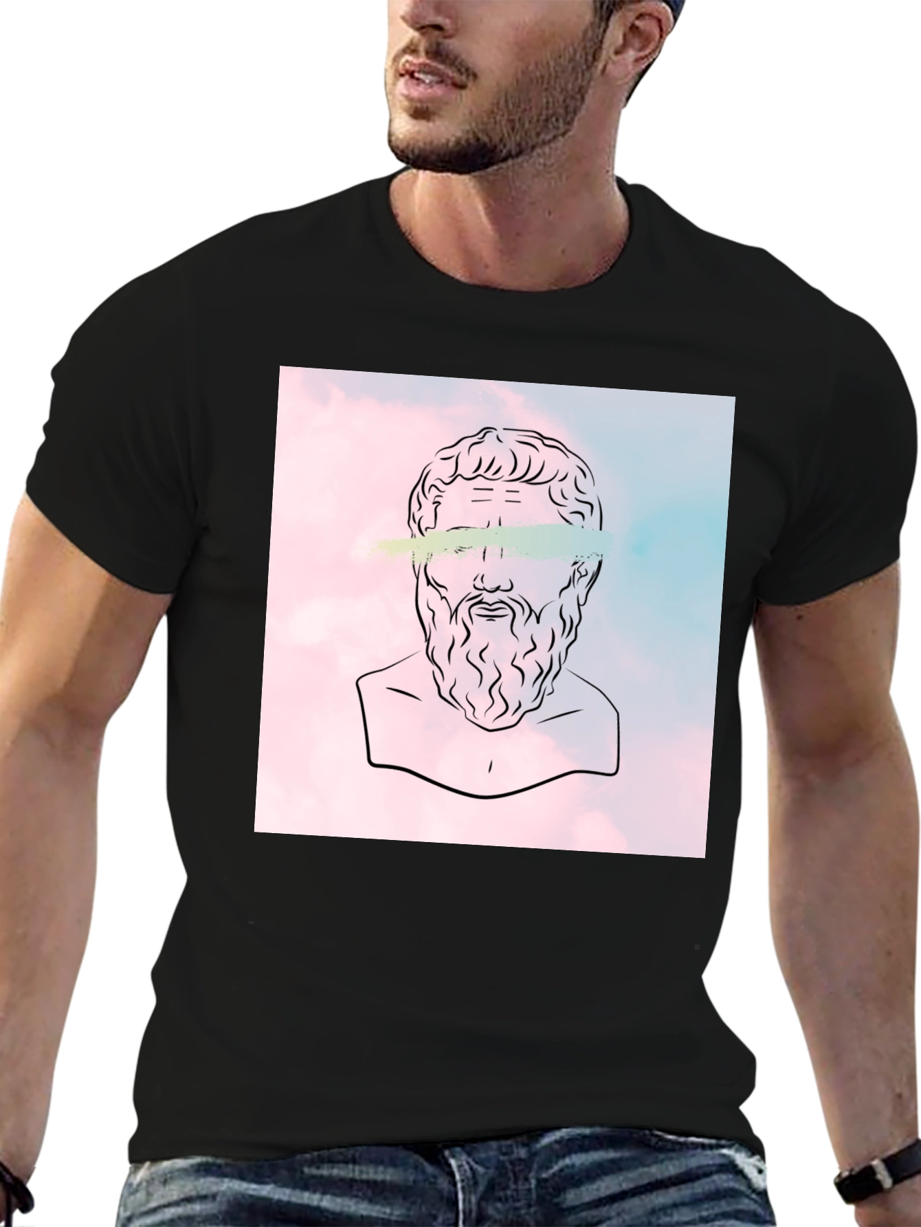 Philosopher Graphic Tee - Classic Black Cotton T-Shirt