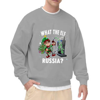 What The Elf Christmas Crewneck Sweatshirt - Funny Holiday Elf Gas Pump Pullover