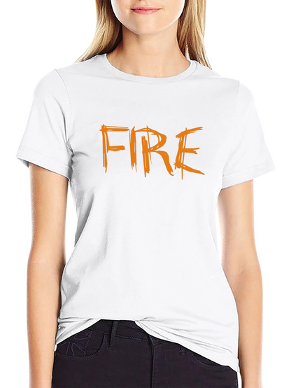 Fire Graphic T-Shirt - Bold Black Cotton Tee