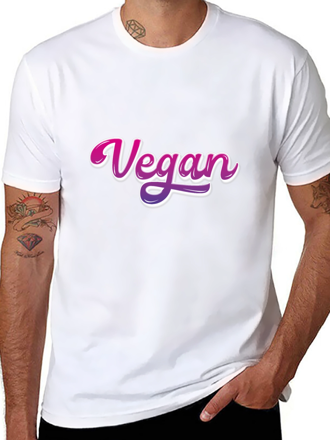 Vegan Graphic Print Black T-Shirt