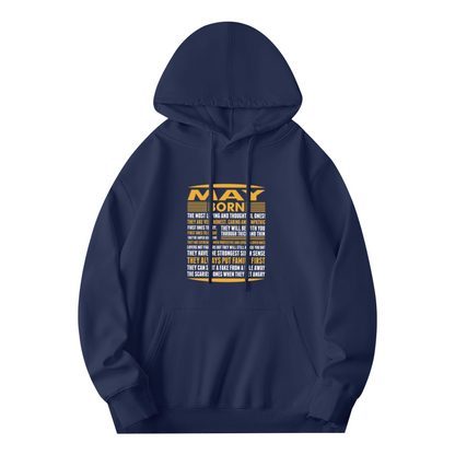 May Born Personality Traits Typography Hoodie