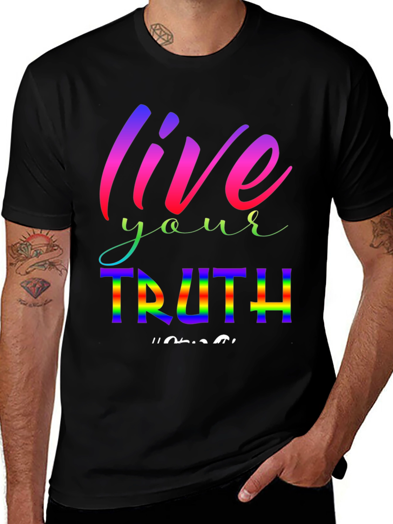 Live Your Truth Rainbow Graphic Tee