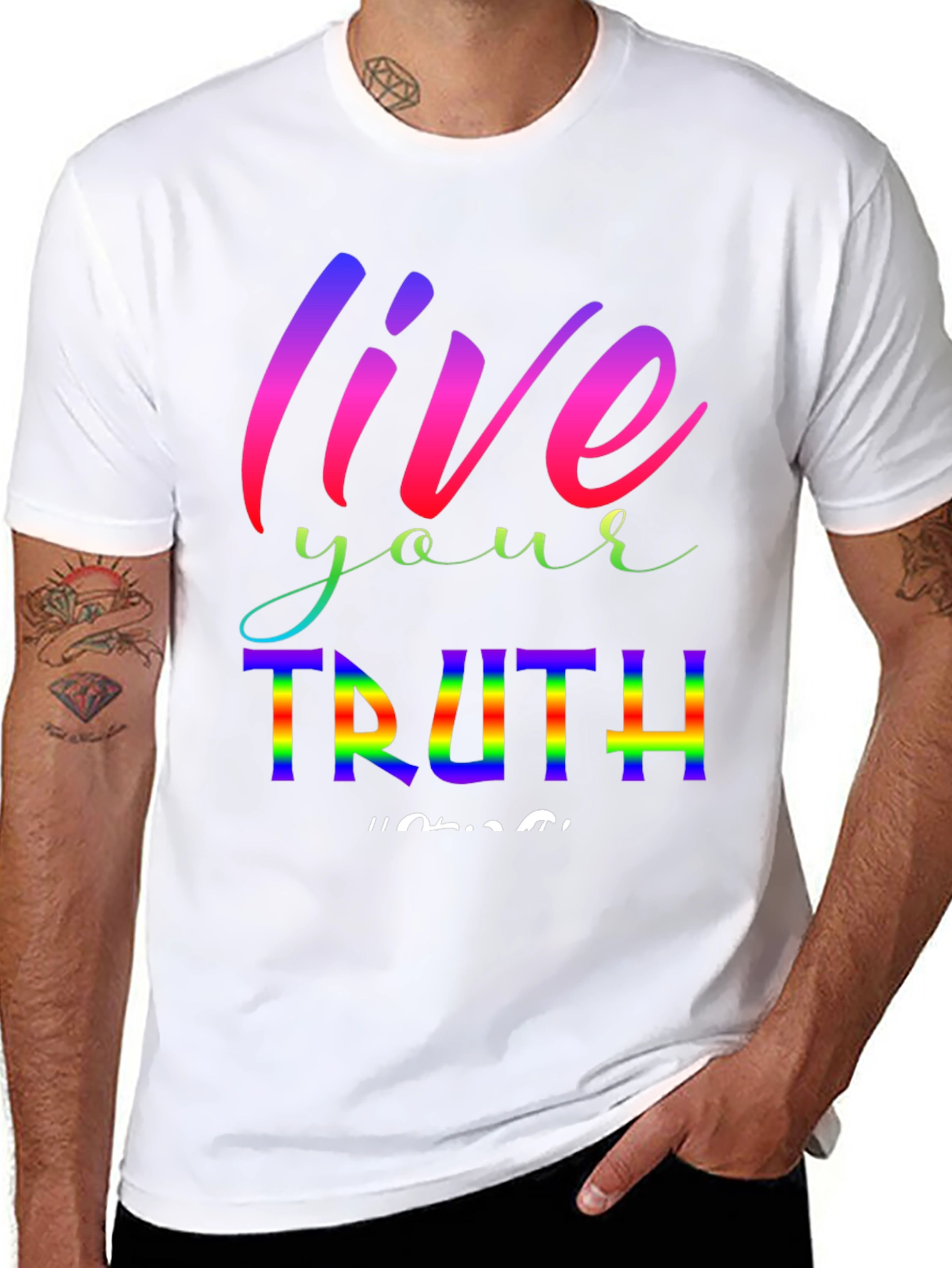 Live Your Truth Rainbow Graphic Tee