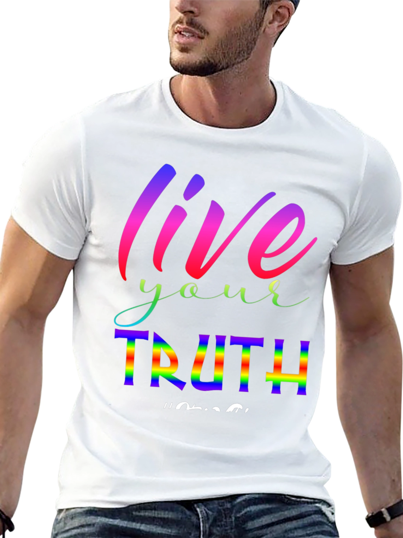 Live Your Truth Rainbow Graphic Tee