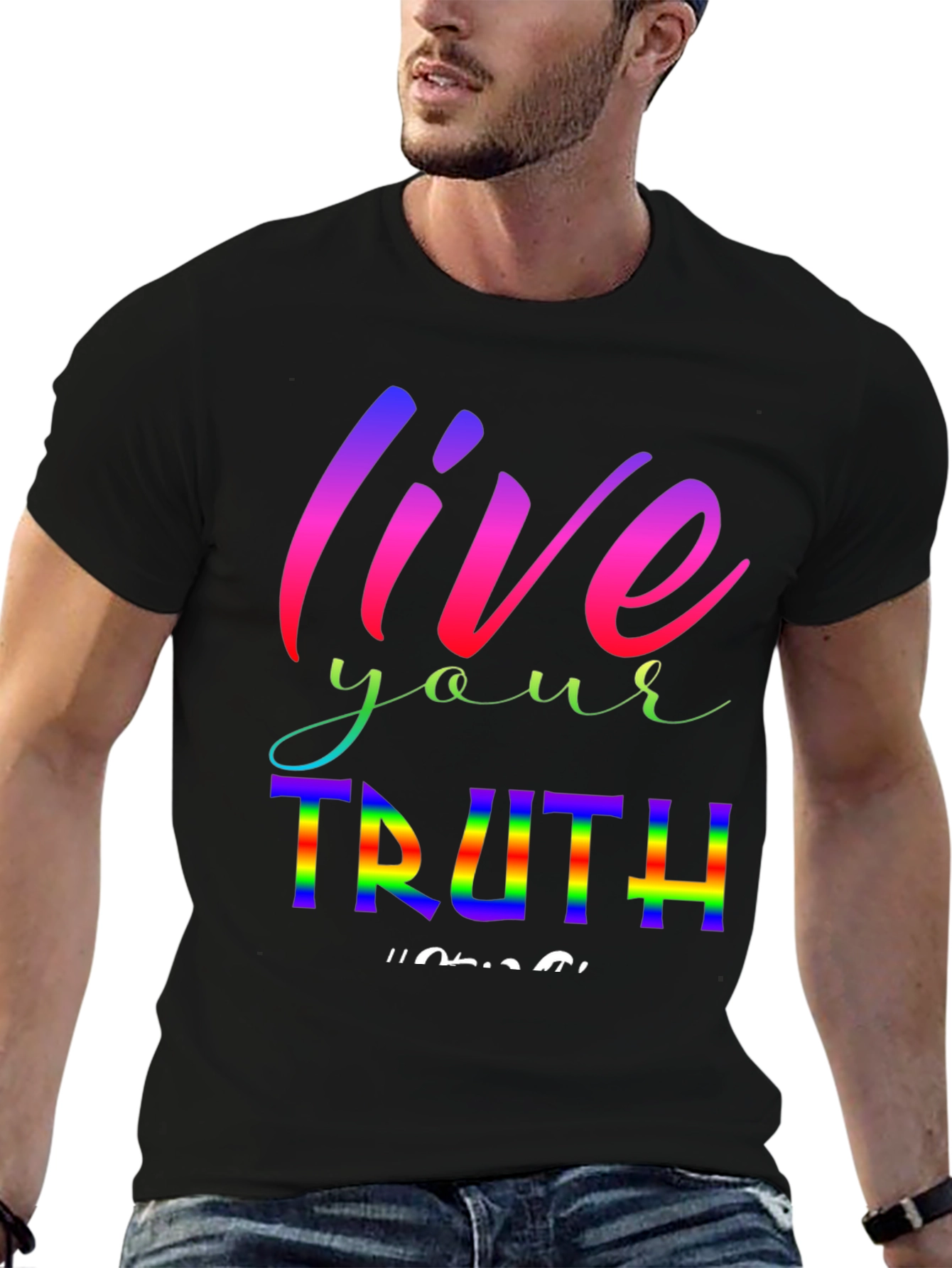 Live Your Truth Rainbow Graphic Tee