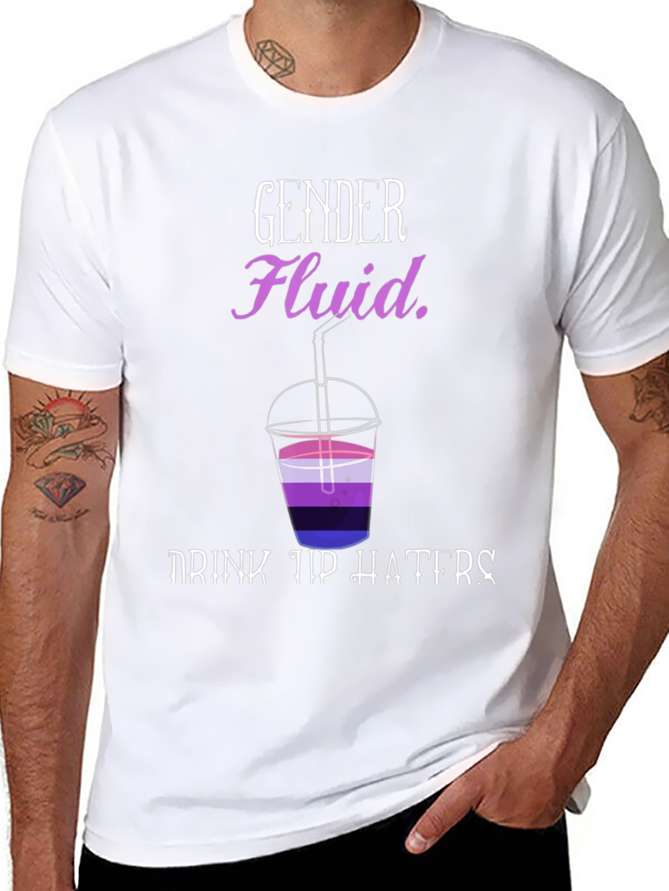Gender Fluid Shirt - Drink Up Haters Pride Tee