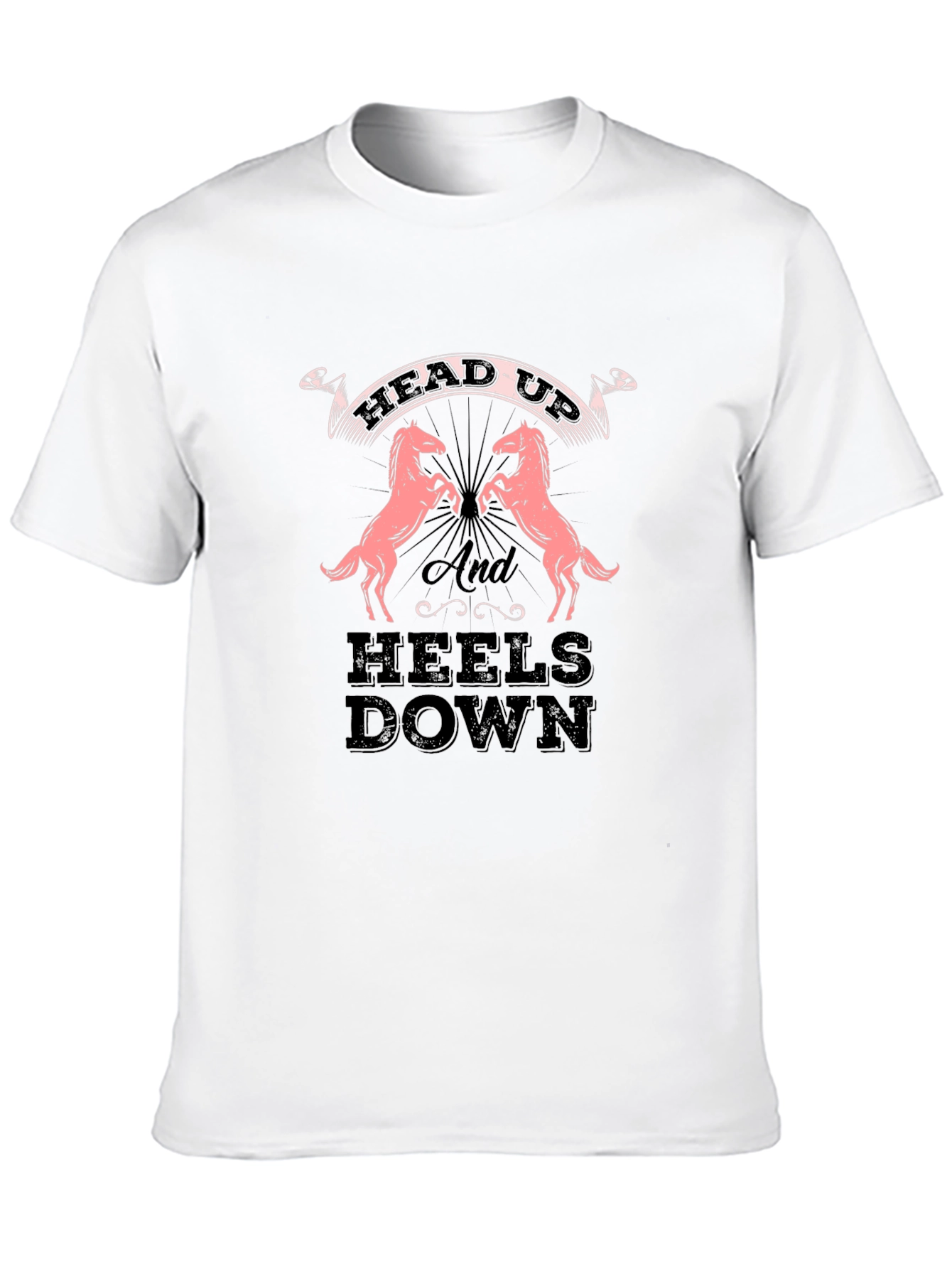 Equestrian Head Up Heels Down Black Tee