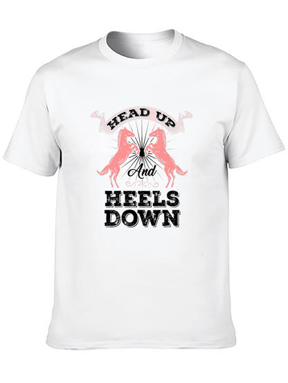 Equestrian Head Up Heels Down Black Tee