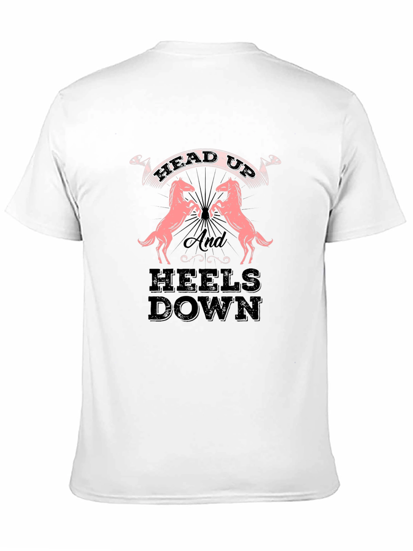 Equestrian Head Up Heels Down Black Tee