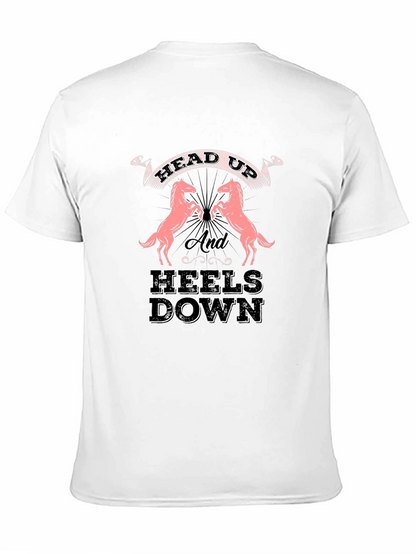 Equestrian Head Up Heels Down Black Tee