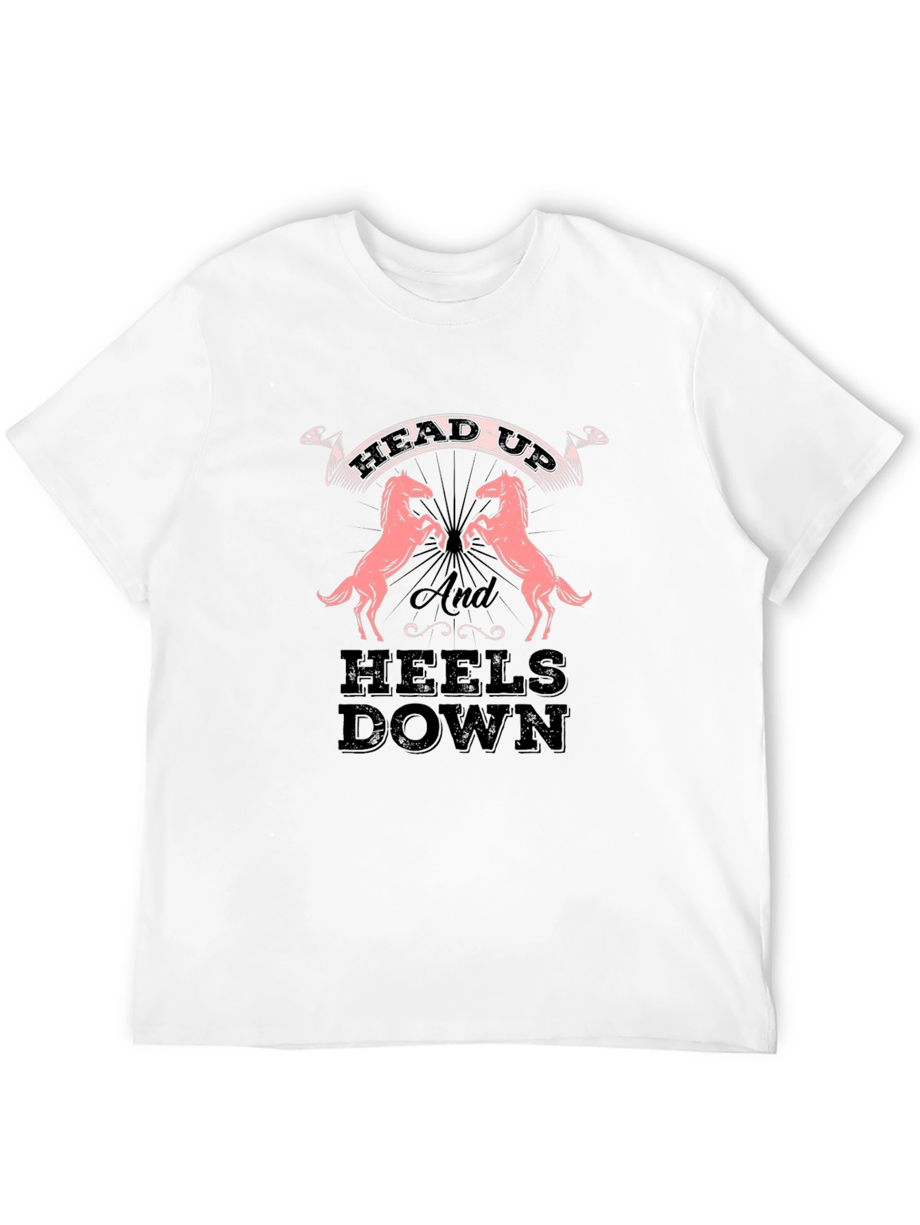 Equestrian Head Up Heels Down Black Tee